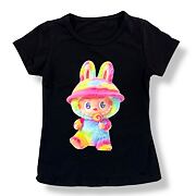 Labubu triko RAINBOW černé
