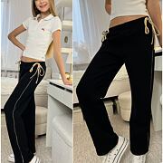 Thermo široké kalhoty černé