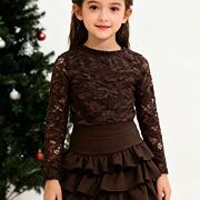 Vrstvená sukně hnědá