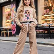 Široké relax kalhoty MIA cappuccino