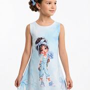 Romantické letní šaty s ilustrací nebeské