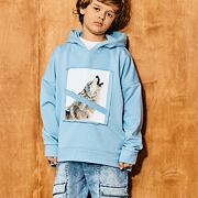 Mash Mnie hoodie mikina WOLF nebeská