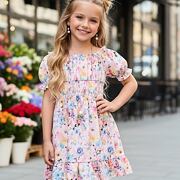 Flower šaty s řetízkem pink