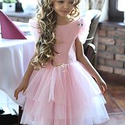 Luxusní světle růžové šaty pro družičky Roses