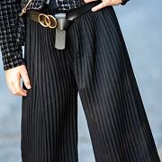 Plisované kalhoty s páskem černé
