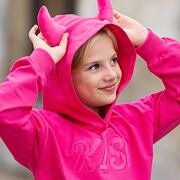 Mikina Kiss s rohy na kapuci pink