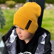 Teplá beanie čepice NAIN mustard