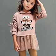 Labubu mikinová hoodie tunika s tylem pink