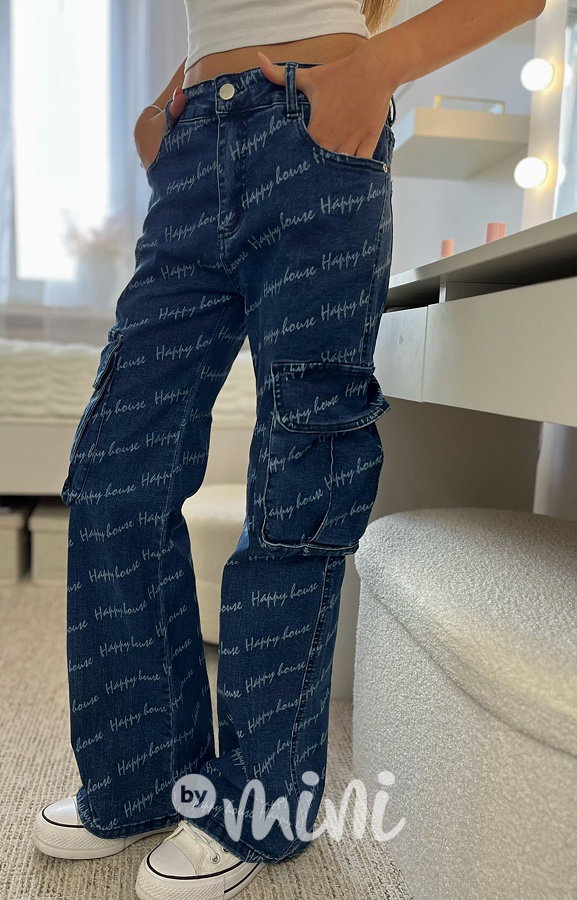 Happy denim cargo džíny