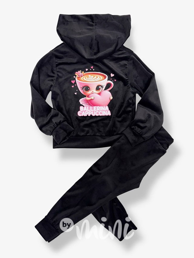 Ballerina Cappuccina soft velur souprava černá