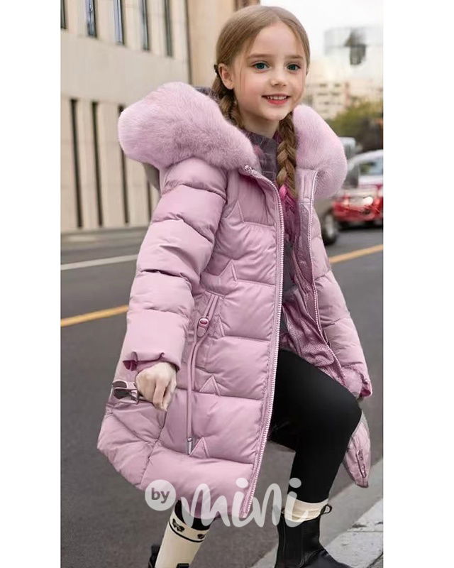 Zimní kabát růžový