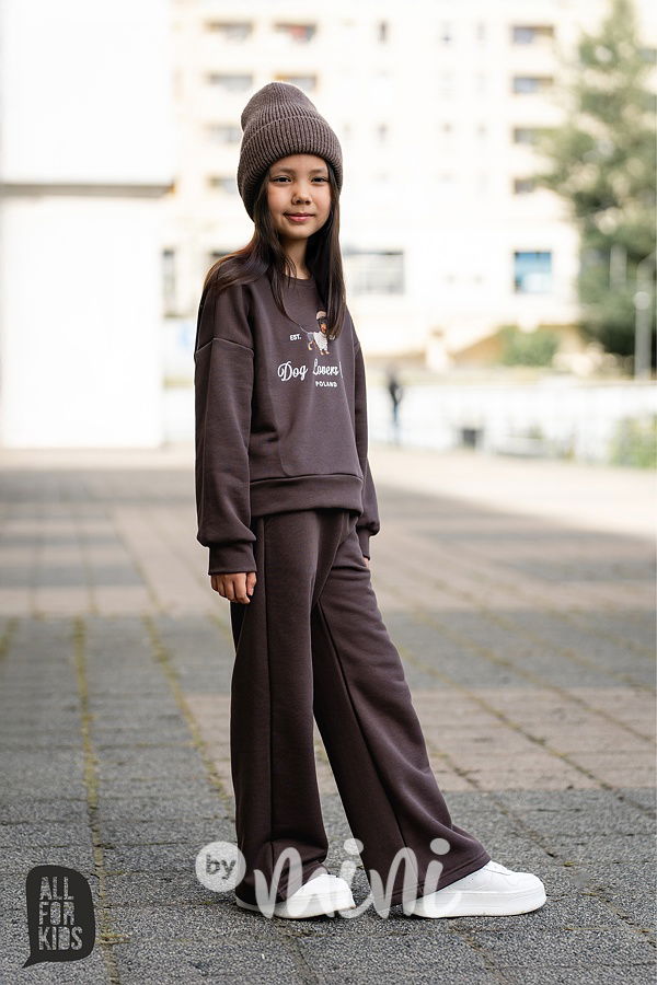 All for kids mikina dog lovers chocolate