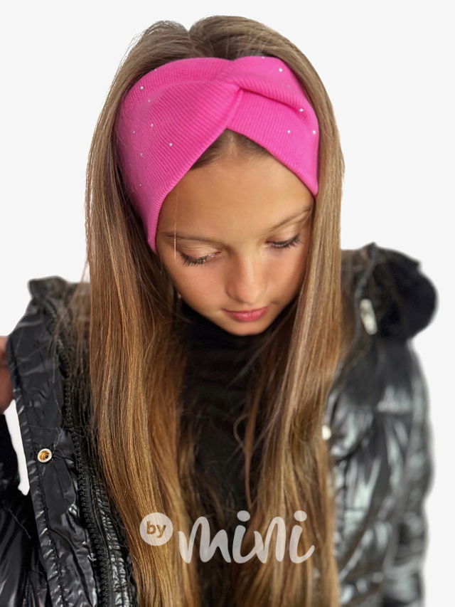 Růžová čelenka s kamínky