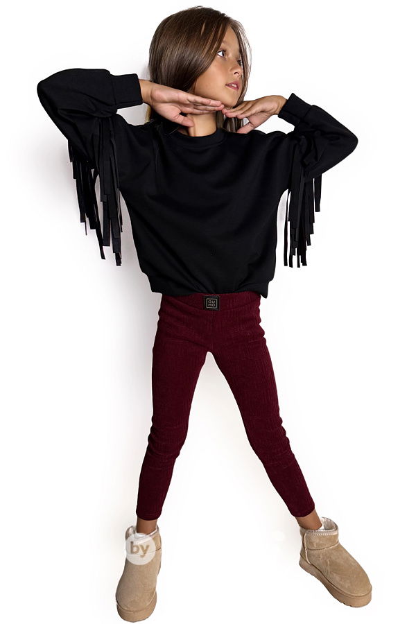 Černá mikina s třásněmi