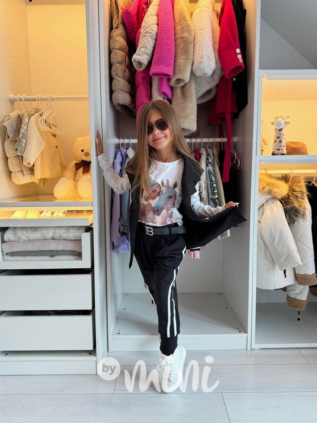 Flauš long vesta černá