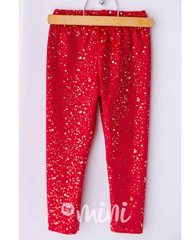 Lily Grey soft velur gold SHINE legíny červené