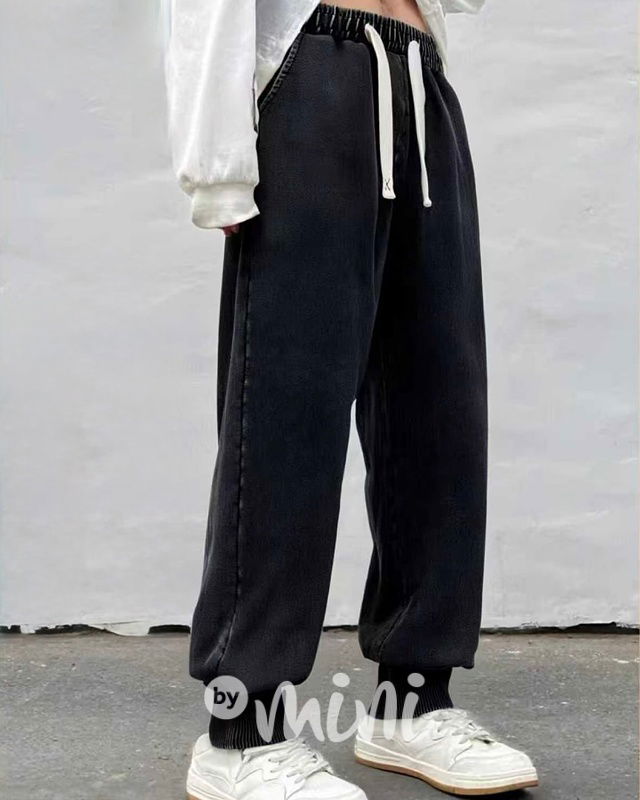Soft dark denim volné tepláky