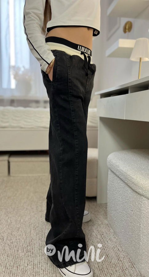 Zateplené volné dark džíny LUI