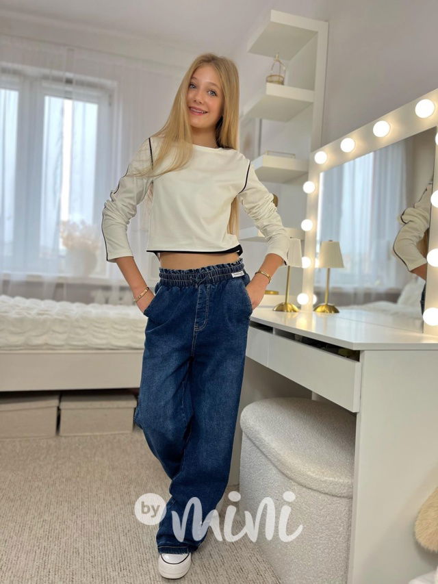 Zateplené volné blue džíny Everything