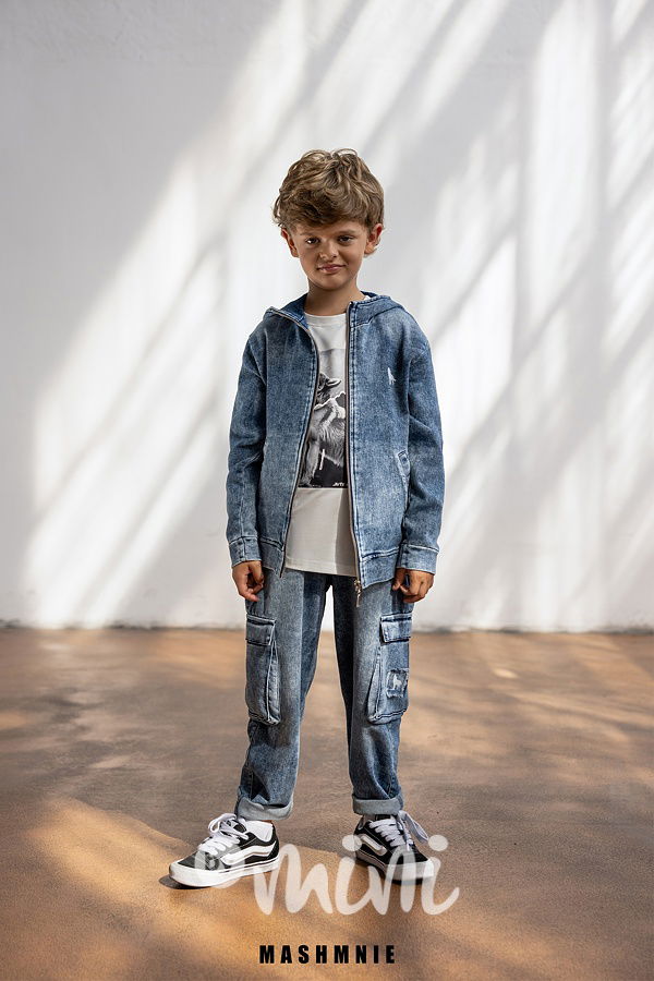 Mash Mnie soft blue denim mikinová bunda WOLF