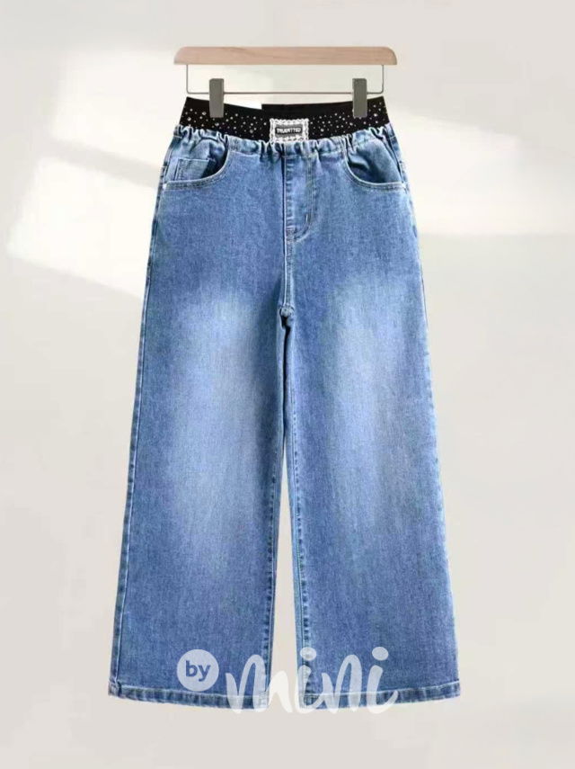 Volné lounge džíny s kamínky