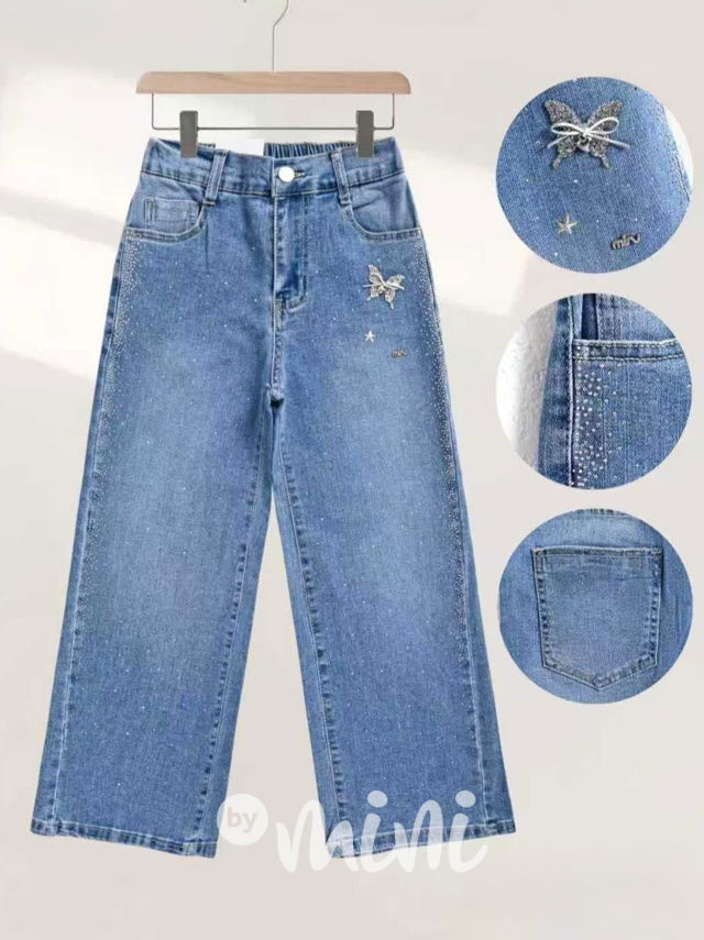 Volné lounge džíny s kamínky