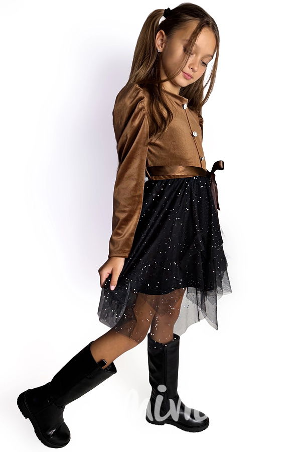 Sváteční soft velur šaty