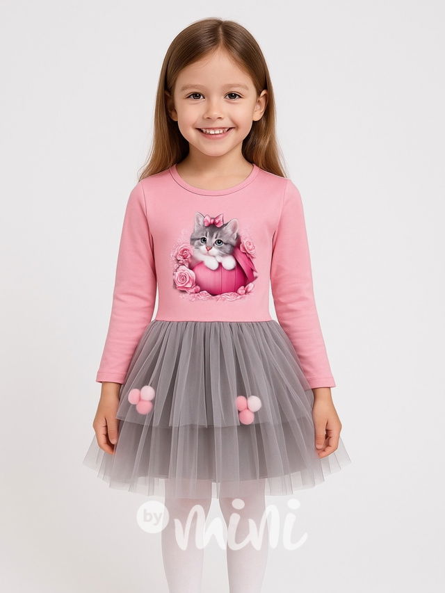 Kitty luxury tylové šaty s pompony