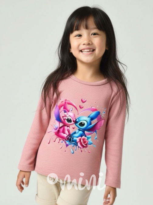 STITCH teplá blůzka růžová