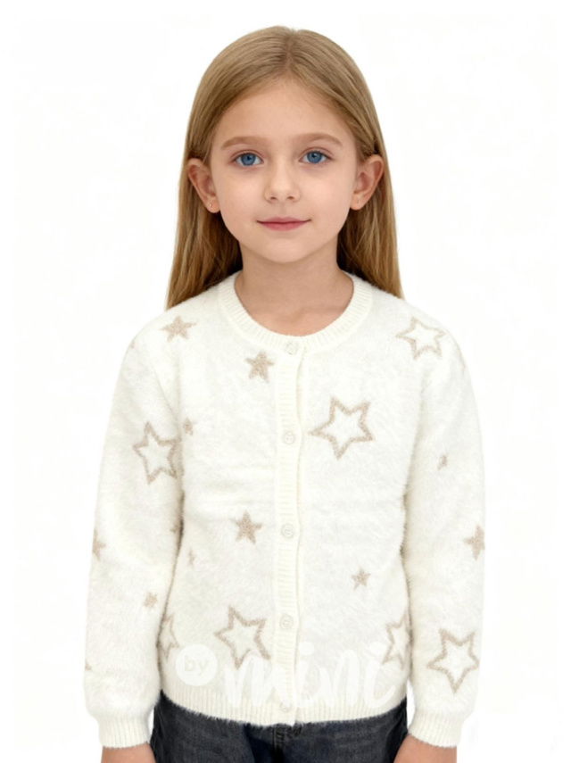 STAR chlupatý svetřík cream