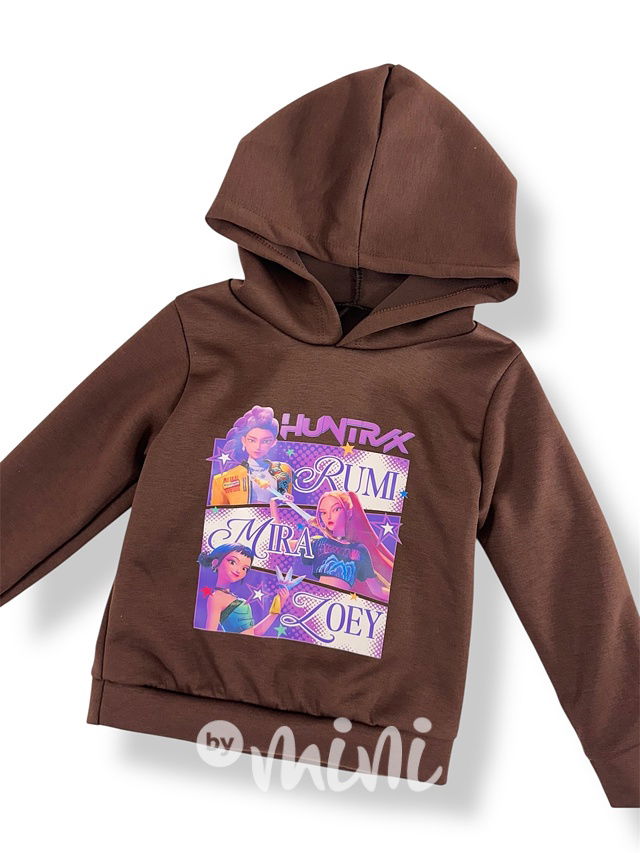 Huntrix hoodie mikina chocolate
