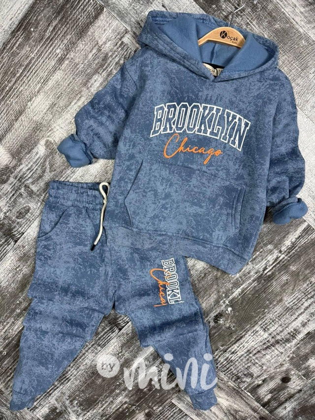 Brooklyn zateplená souprava acid wash blue