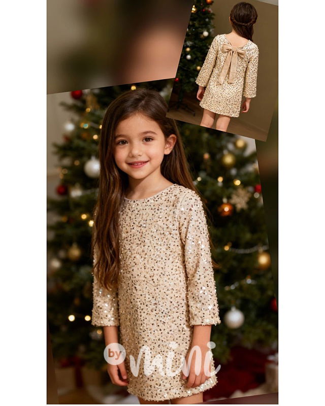 BOW flitr šaty zlaté