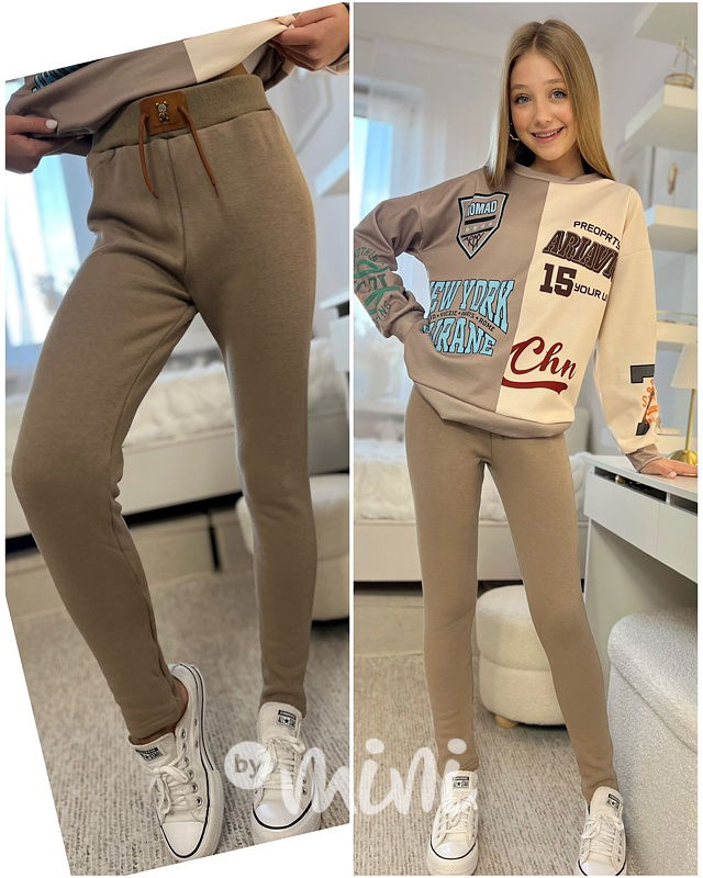 Thermo legíny TEDDY béžové