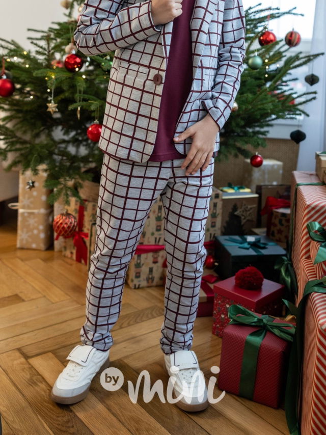 All for kids elegant kalhoty grey/bordo