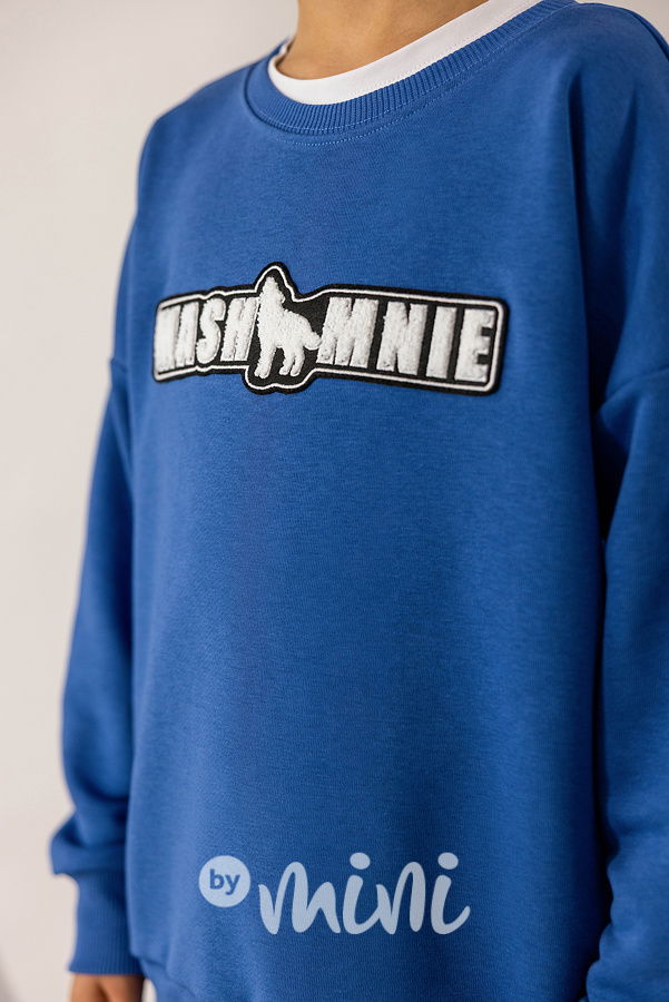 Mash Mnie logo mikina modrá