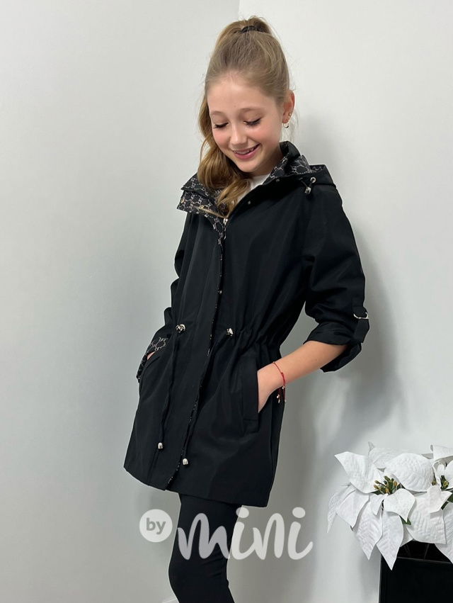 Černá long parka