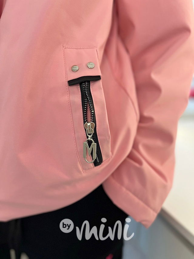 Jarní oversize bunda růžová