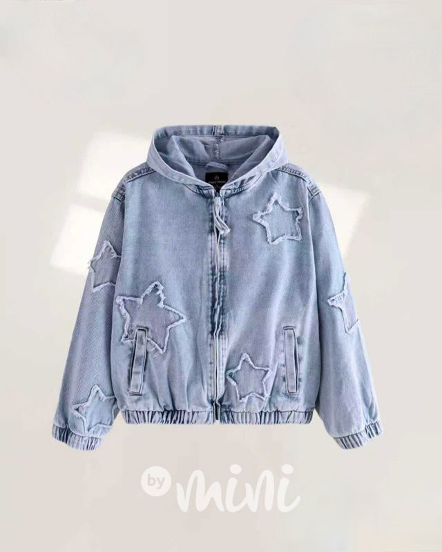Soft denim mikinová bunda STARS