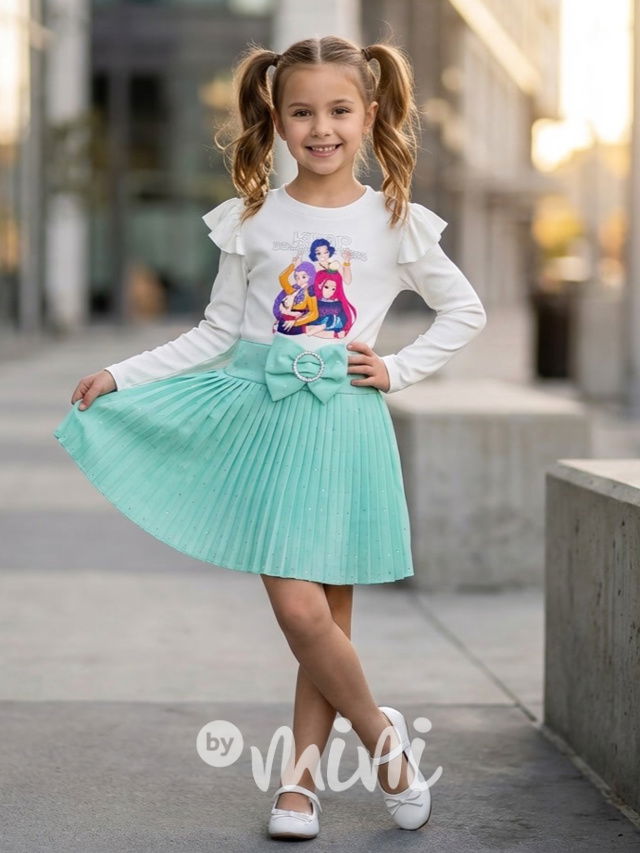 Demon Hunters šaty s plisovanou sukní mint