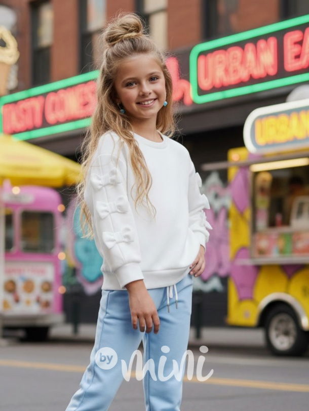 Mašličková mikina bílá