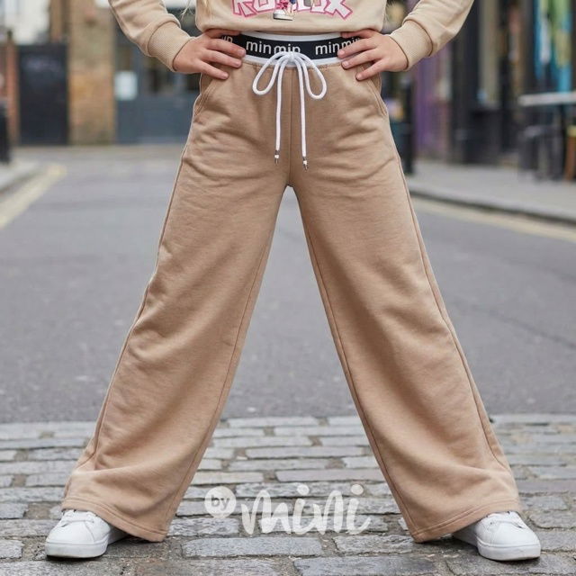 Široké relax kalhoty MIA cappuccino