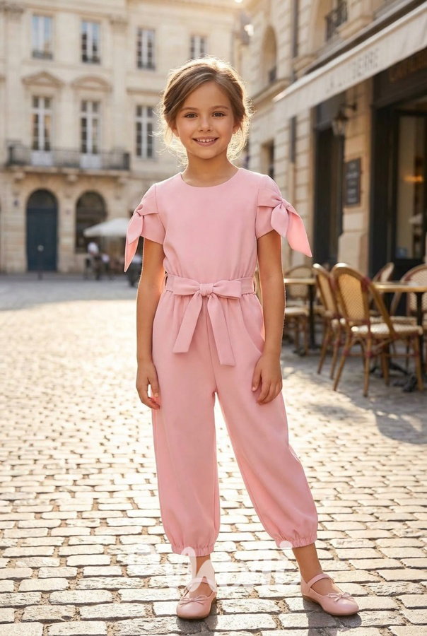 Mašličkový overal růžový