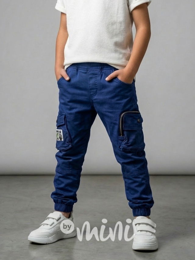 Cargo kalhoty s páskem blue