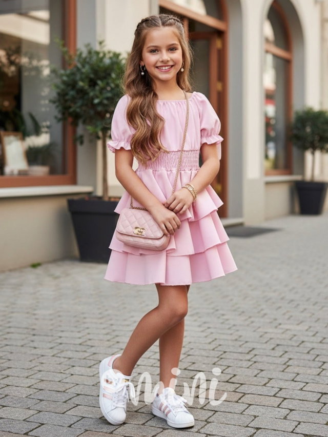 Letní hispánské šaty sweet pink