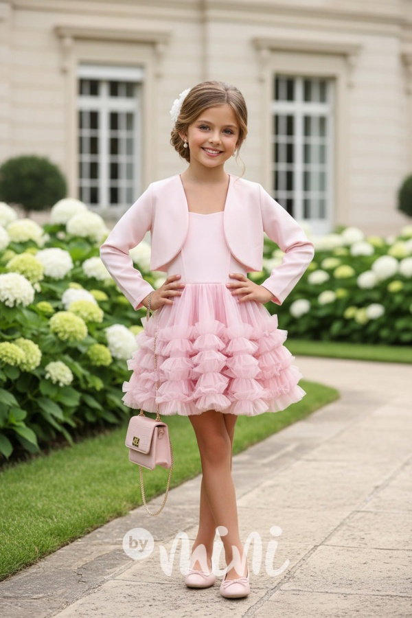 Elegant šaty + bolerko pink