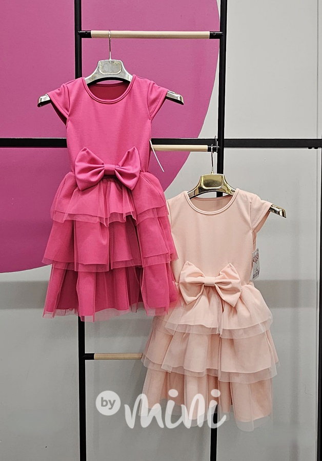 BOW slavnostní šaty lososové