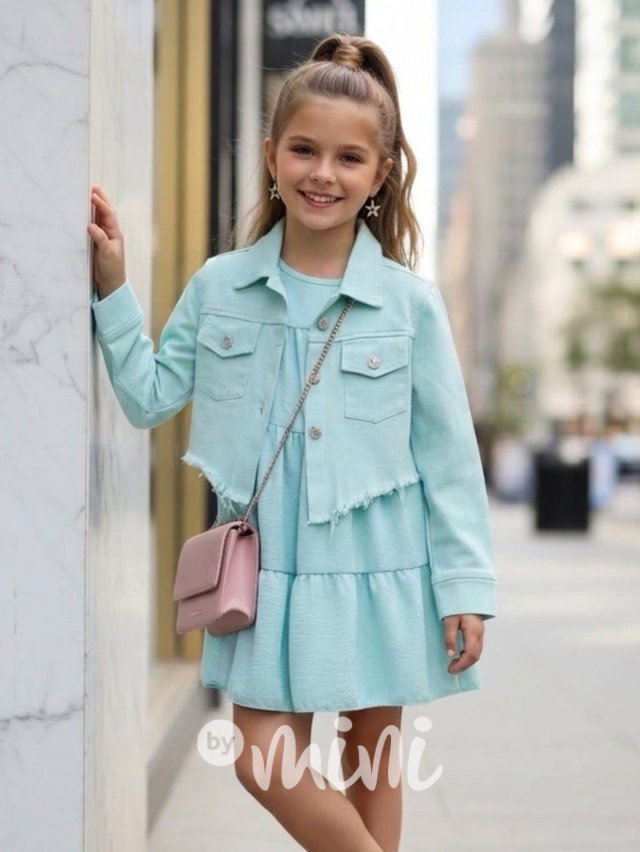 Mint crop denim bunda