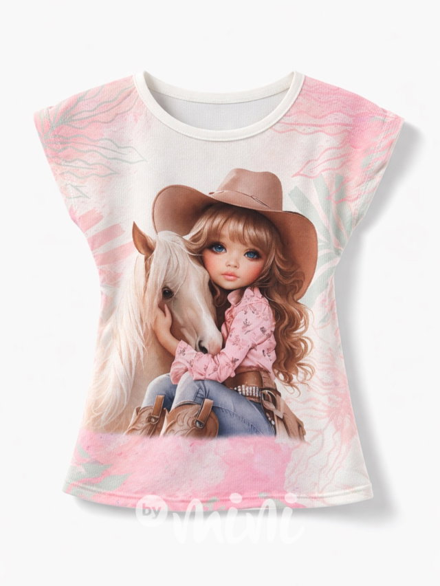 Girl&Horse žebrované triko