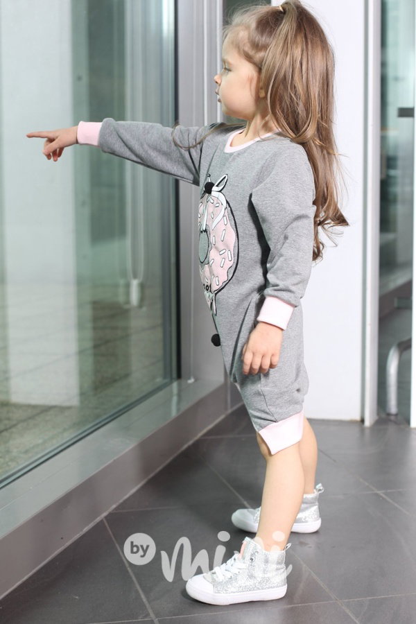 Sweet tunika grey s bambulkami